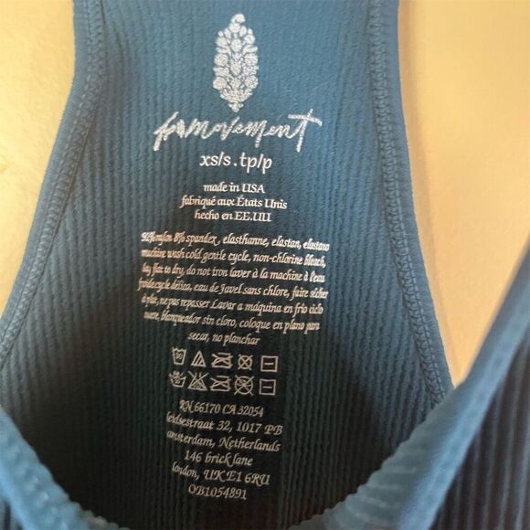 Free People Movement Happiness Runs Women's XS/Small Blue Racerback Tank Active - Picture 4 of 5